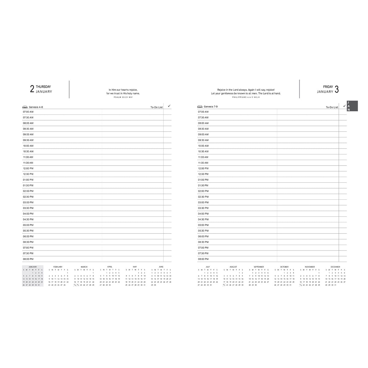 2025 A4 Executive Daily Planner – For I Know the Plans I Have for You