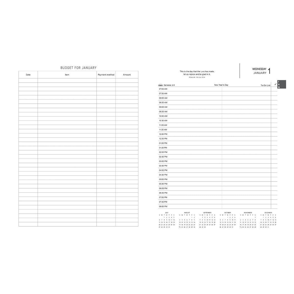 2025 A4 Executive Daily Planner – A Time for Everything