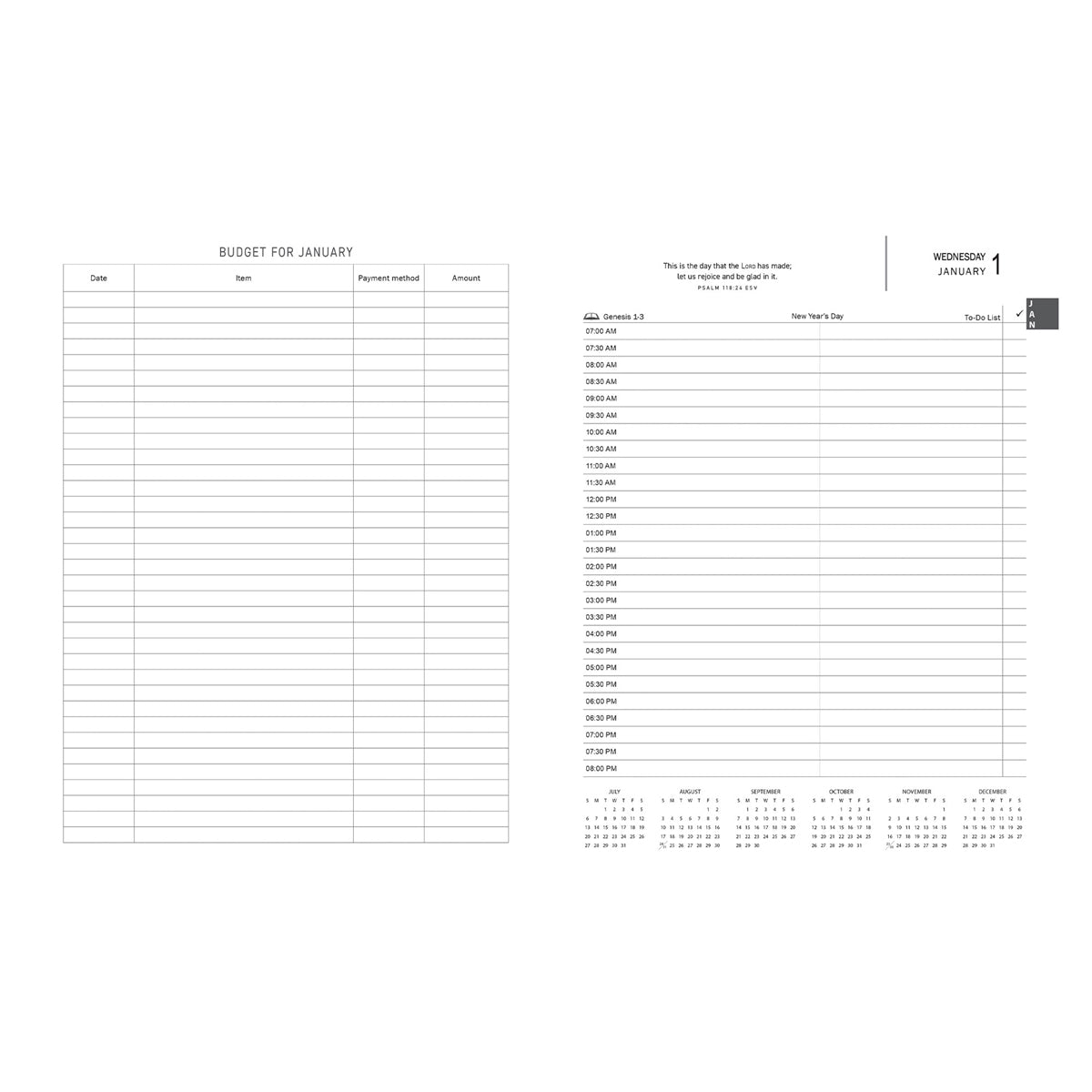 2025 A4 Executive Daily Planner – For I Know the Plans I Have for You